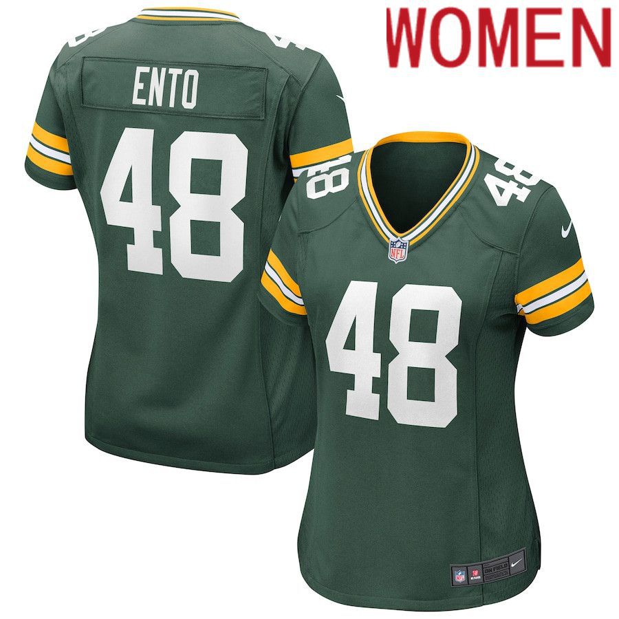 Women Green Bay Packers #48 Kabion Ento Nike Green Game NFL Jersey